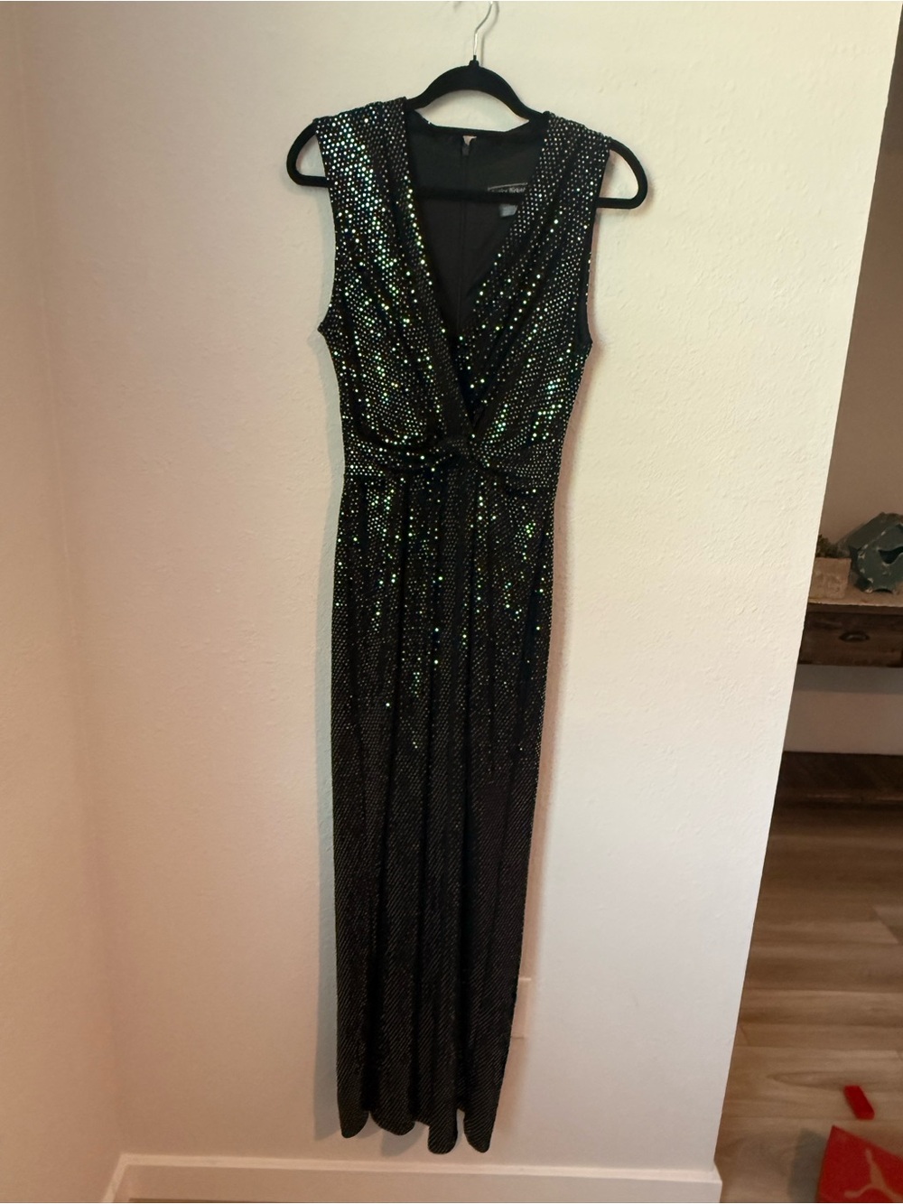 Jessica Howard Black Sequin Evening Dress